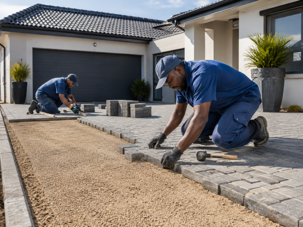 Cobble paving installed by professional paving contractors