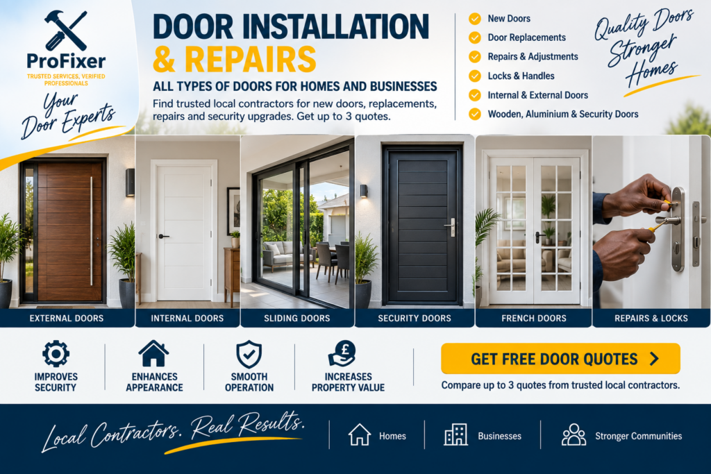 door installation and repairs including external doors internal doors sliding doors security doors french doors and lock repairs