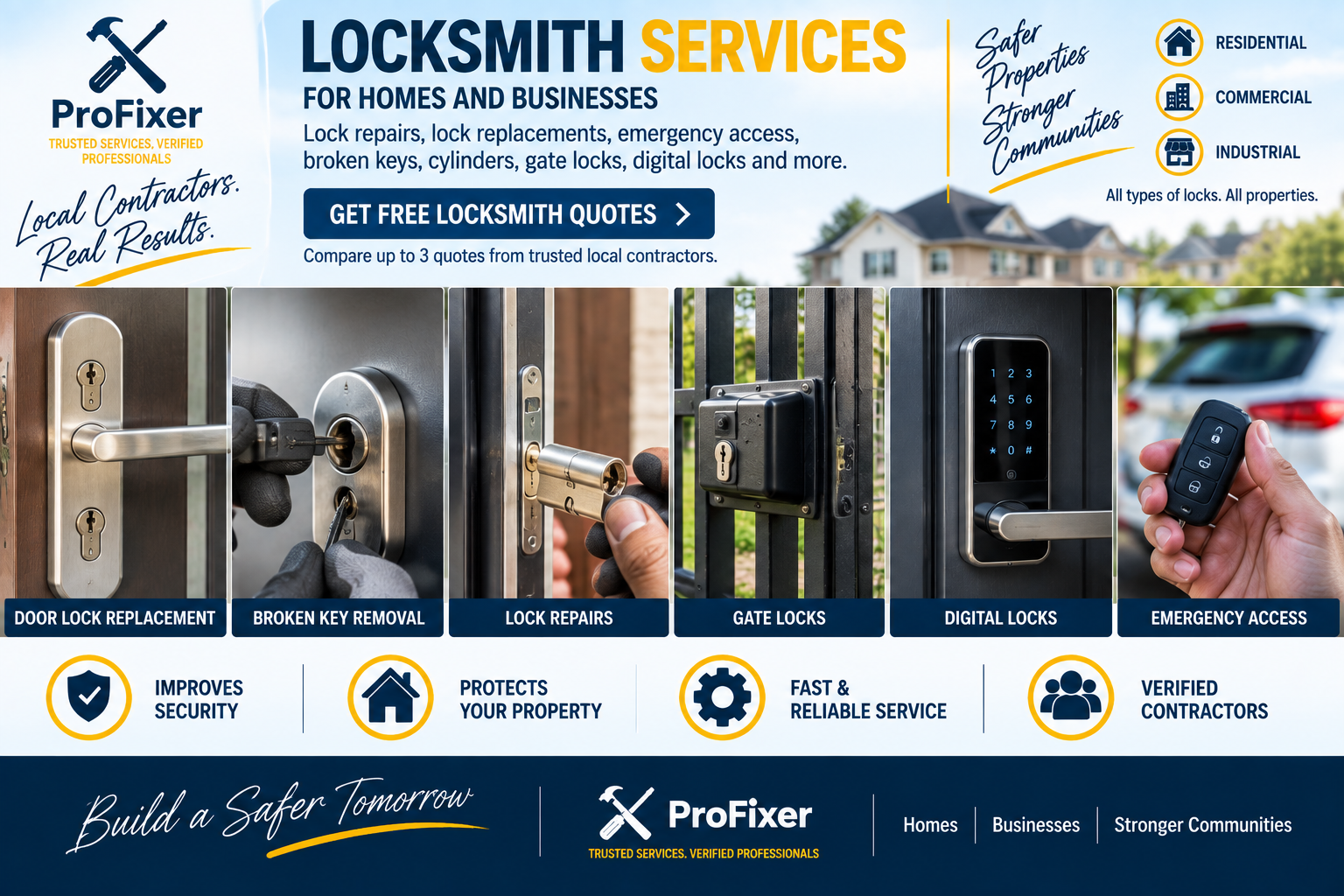 locksmith services for door lock replacement broken key removal lock repairs gate locks digital locks and emergency access