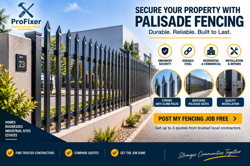 palisade fencing contractors installing secure anti-climb steel fencing for homes businesses and industrial properties